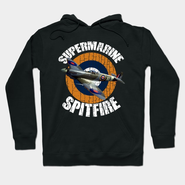 supermarine spitfire raf warbird military ww2 aircraft plane Hoodie by F&L Design Co.